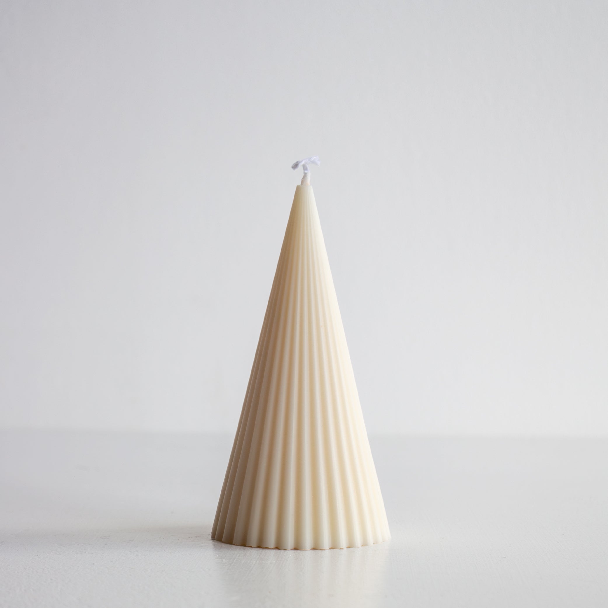 Fluted Cone Candle - Ivory