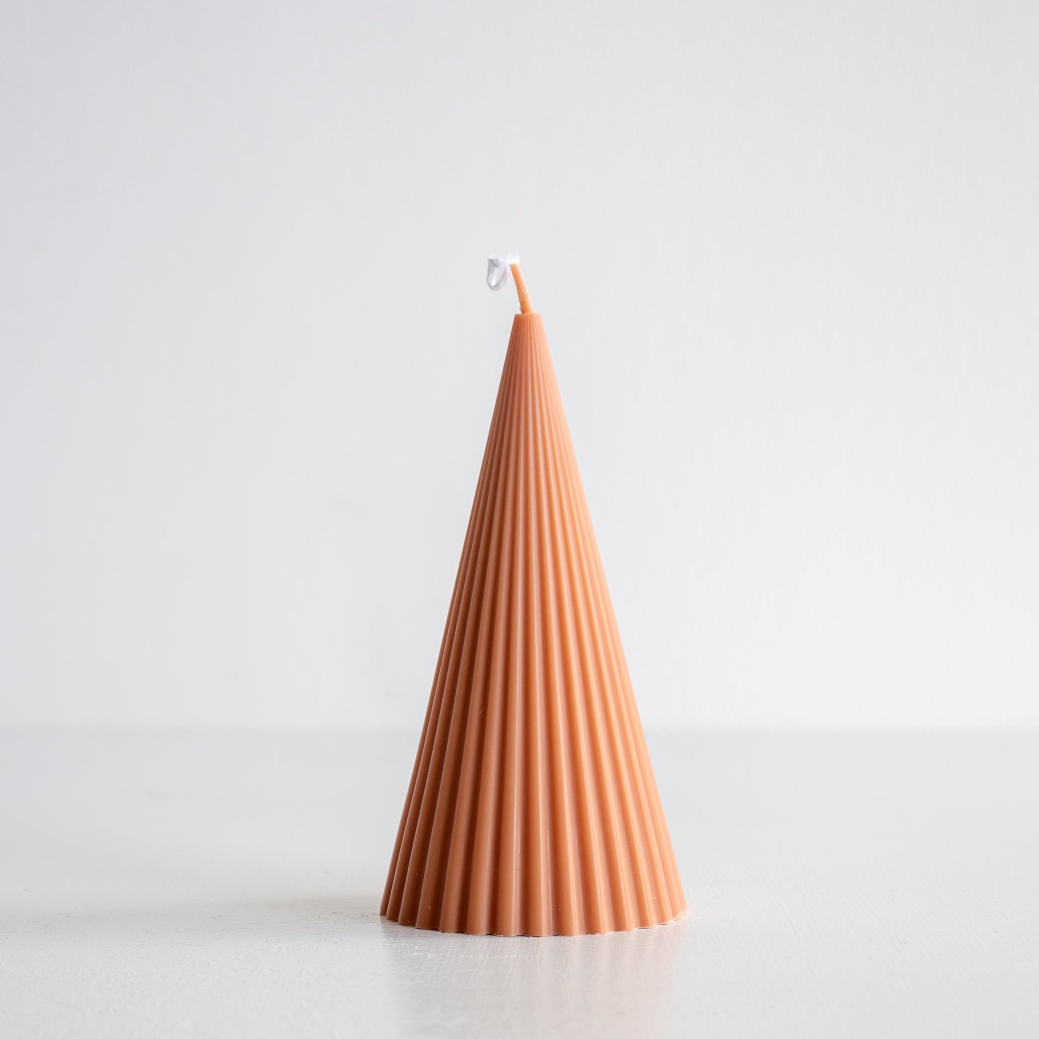 Fluted Cone Candle - Nude