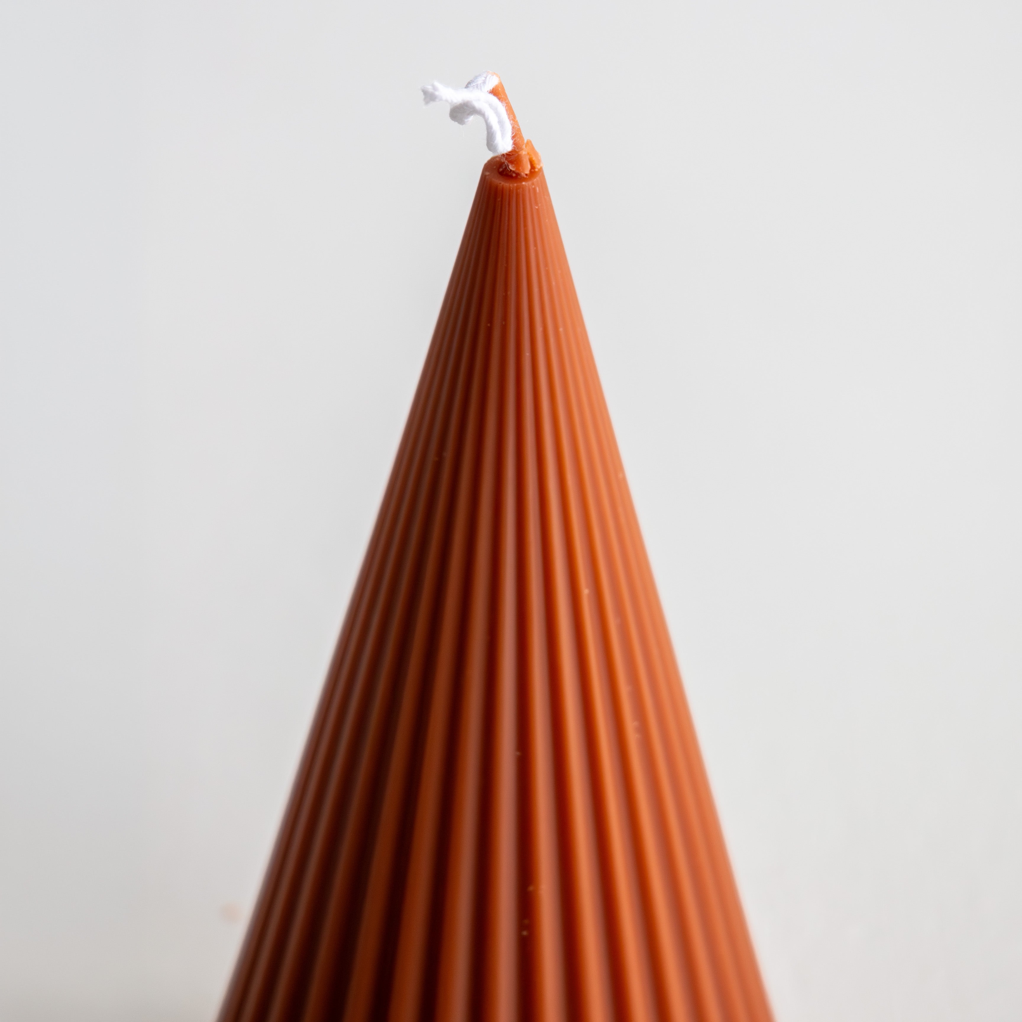 Fluted Cone Candle - Terracotta