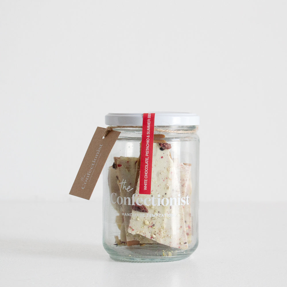 White Chocolate, Summer Berry & Pistachio Toffee - 200g Jar