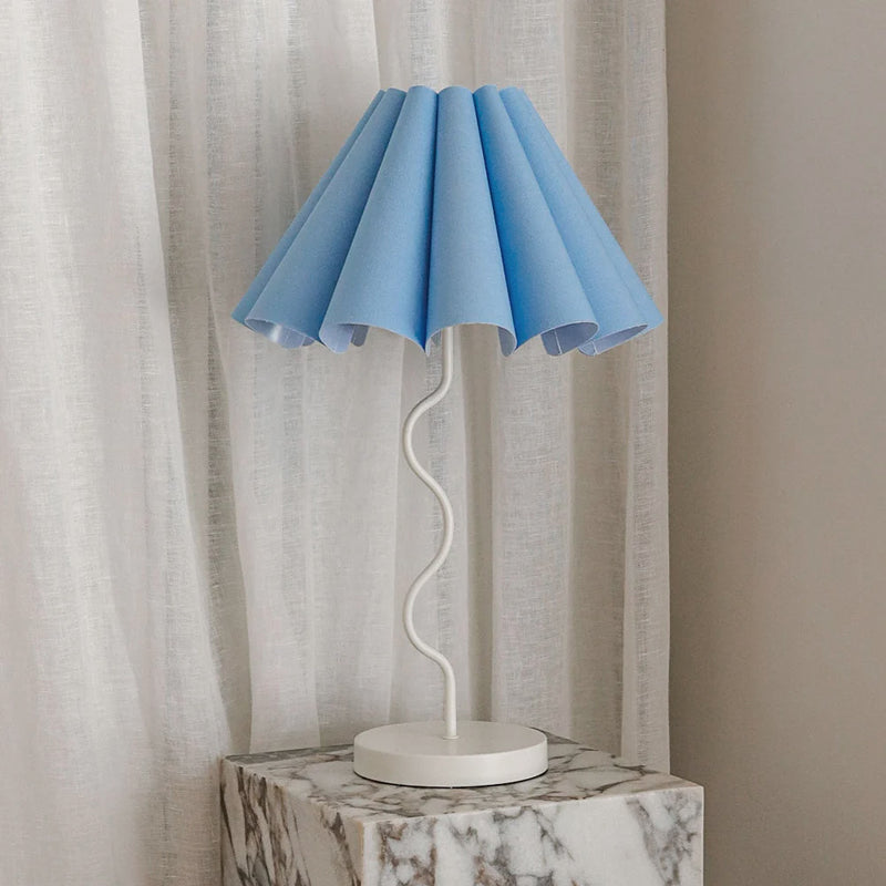 Cora Table Lamp - Blue/White