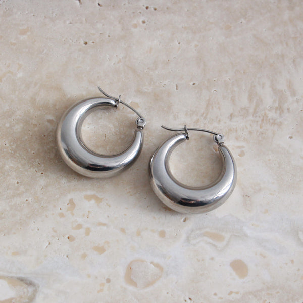 Crescent Hoops Silver - Large