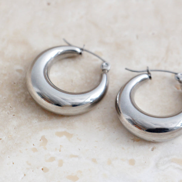 Crescent Hoops Silver - Large