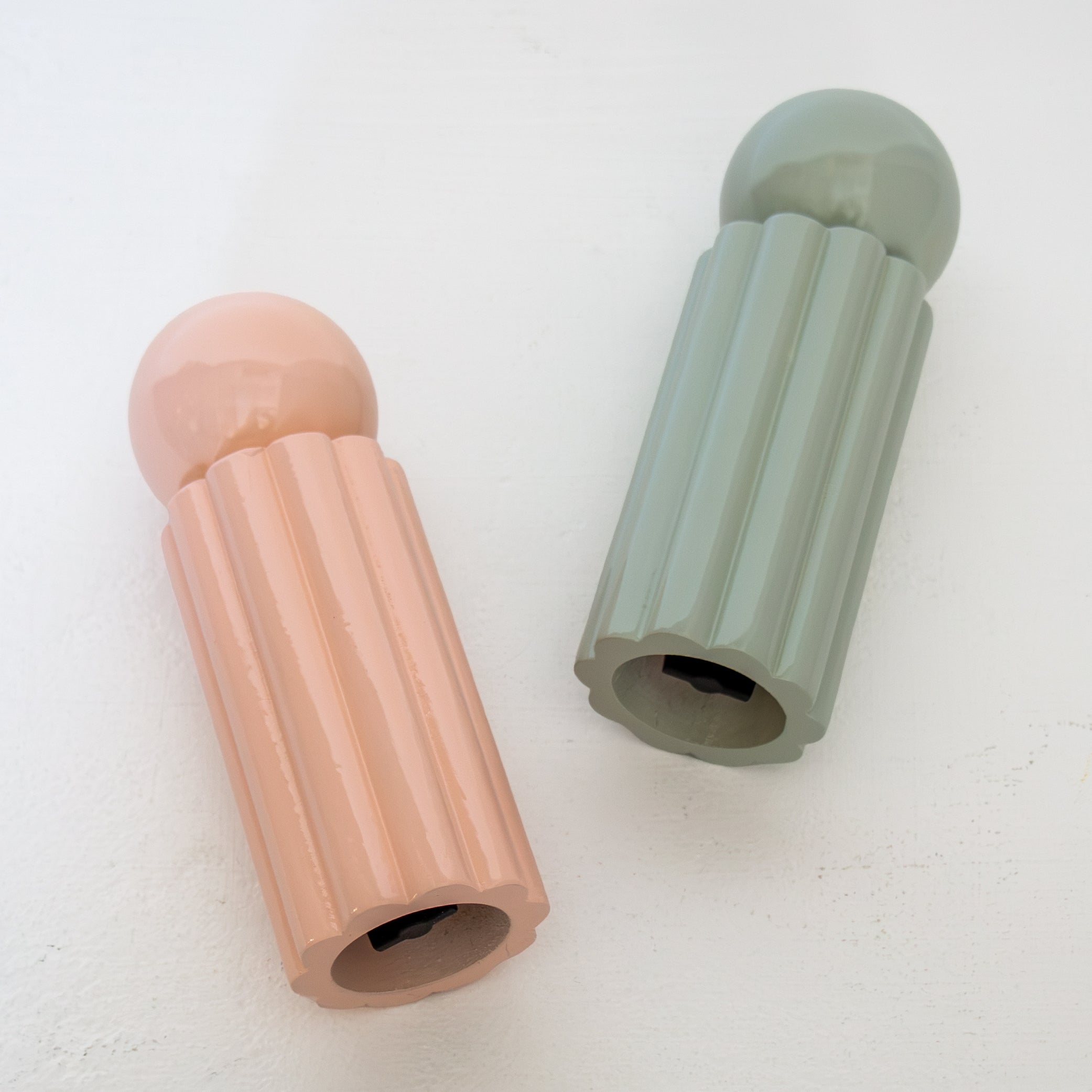 Flute Wooden Salt & Pepper Grinder  - Seafoam