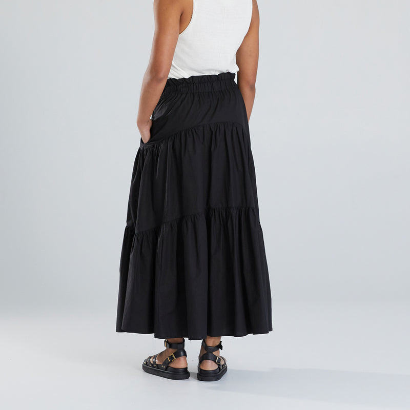 Eilisha Panelled Skirt - Black