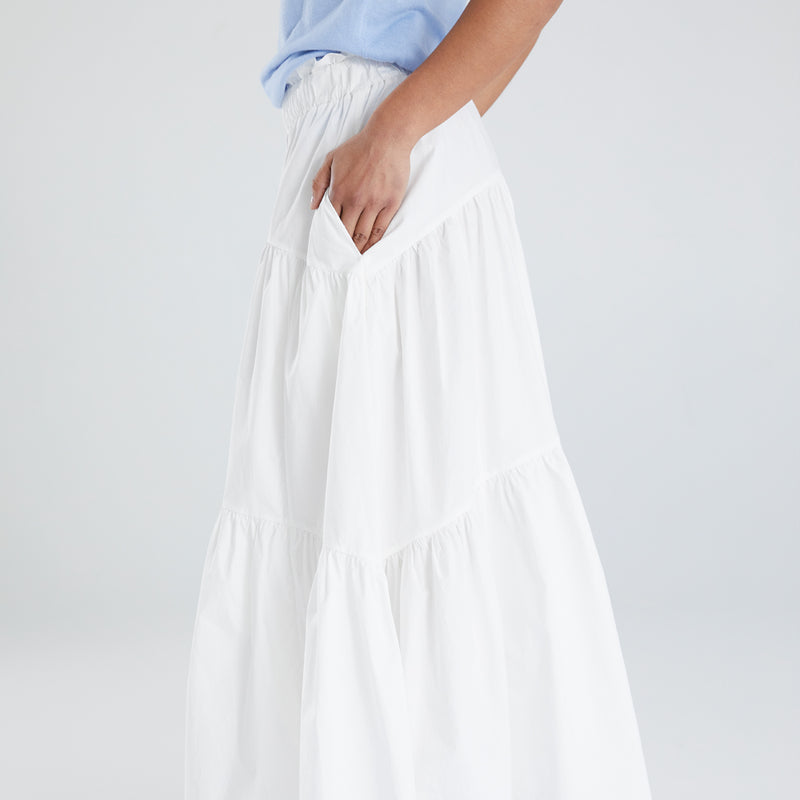 Eilisha Panelled Skirt - White