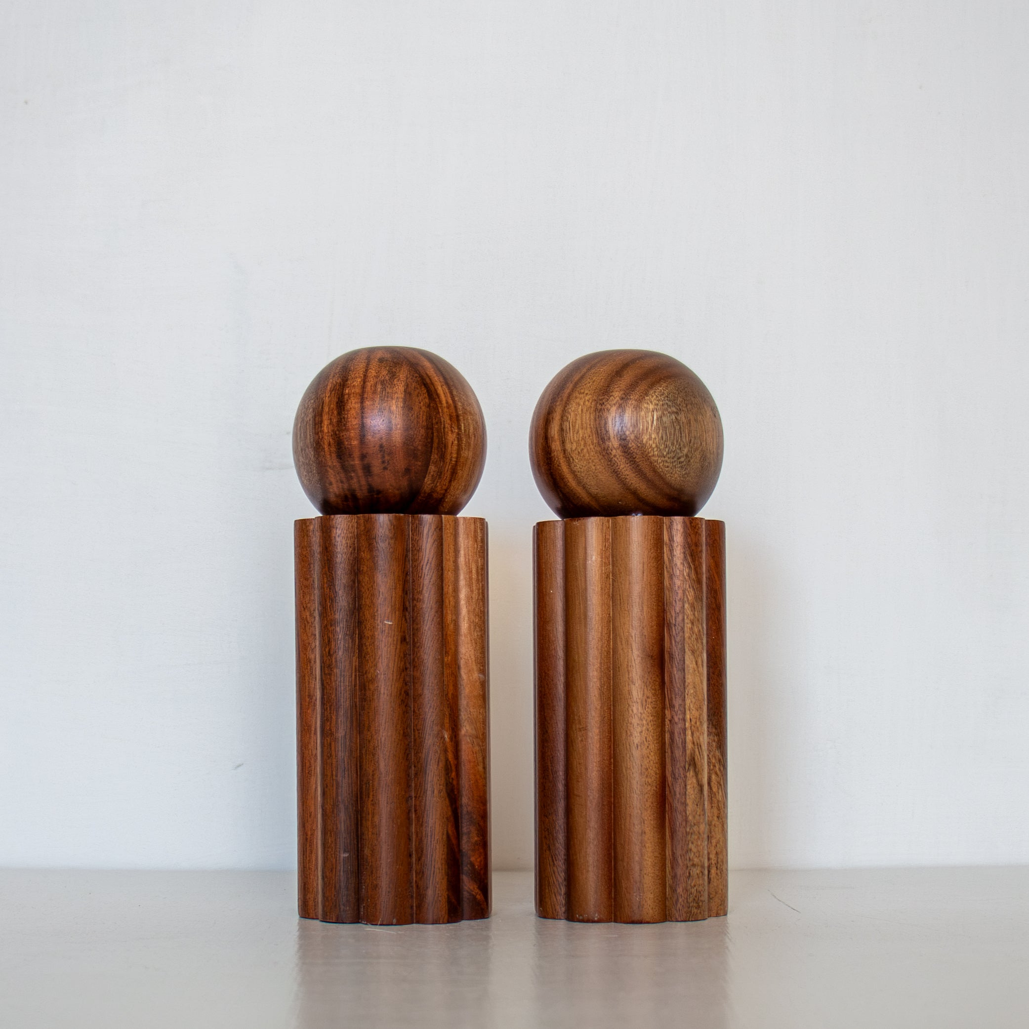 Flute Wooden Salt & Pepper Grinder  - Seafoam