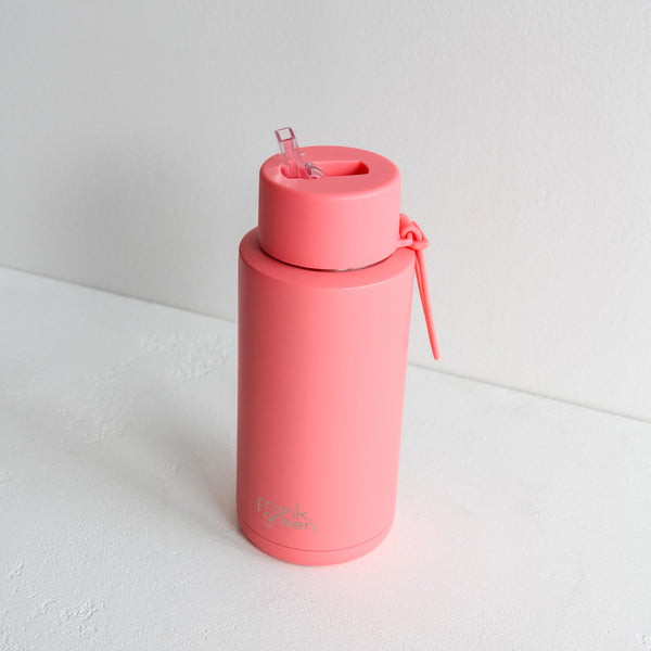 Frank Green Ceramic Reusable Bottle - Sweet Peach 1L