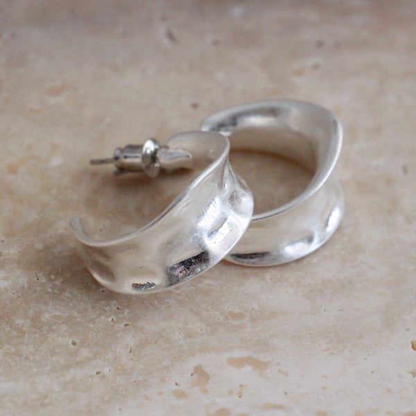 Hammered Hoops - Silver