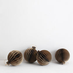 Hanging Christmas Decoration - Bauble - Soft Gold (Set of 4)