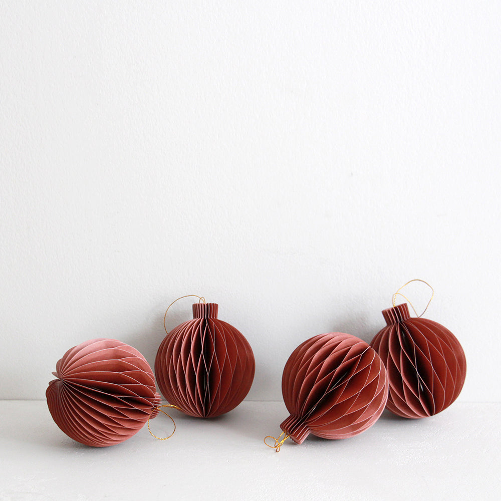 Paper Christmas Bauble - Terracotta