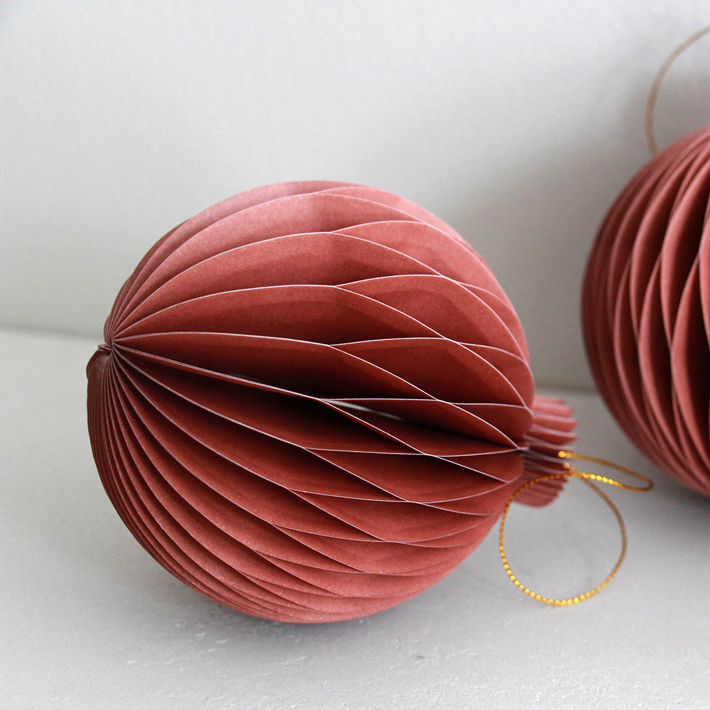 Paper Christmas Bauble - Terracotta