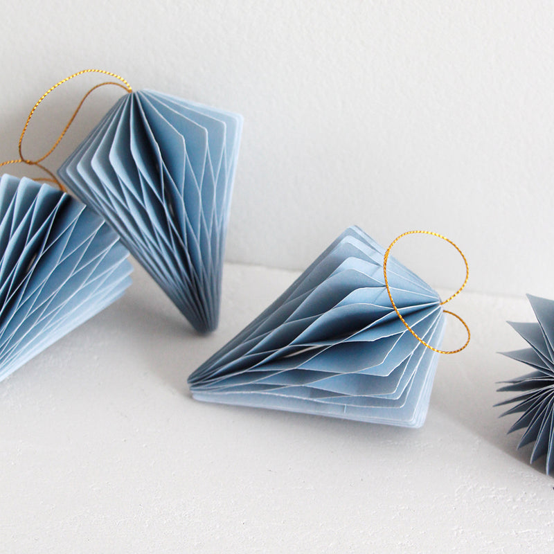 Hanging Christmas Decoration - Icicle - Ice Blue (Set of 4)
