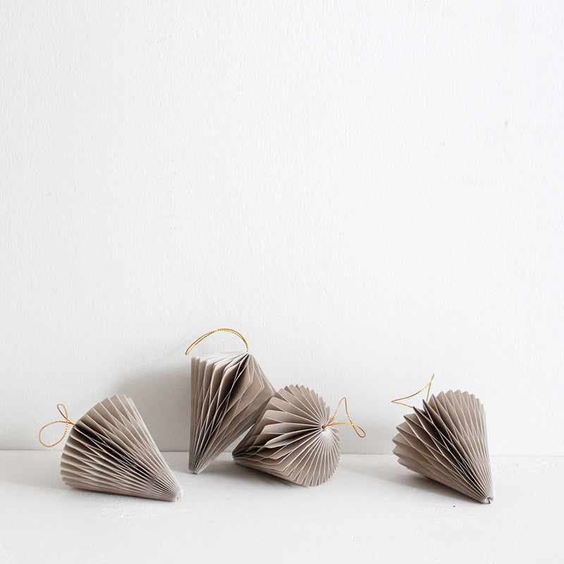 Hanging Christmas Decoration - Icicle - Pale Grey (Set of 4)