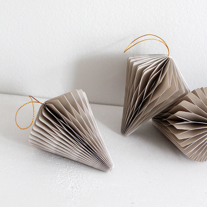 Hanging Christmas Decoration - Icicle - Pale Grey (Set of 4)