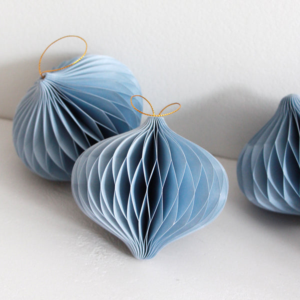 Hanging Christmas Decoration - Tulip - Ice Blue (Set of 4)