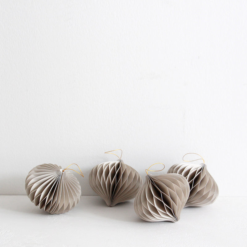 Hanging Christmas Decoration - Tulip - Pale Grey (Set of 4)