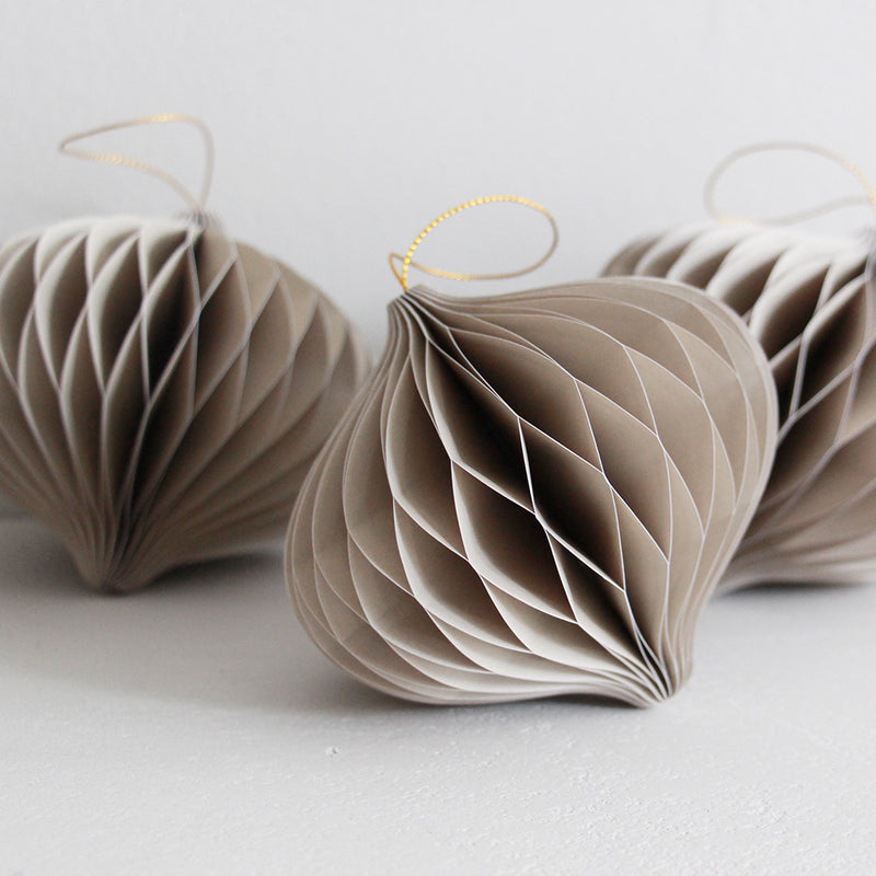 Hanging Christmas Decoration - Tulip - Pale Grey (Set of 4)