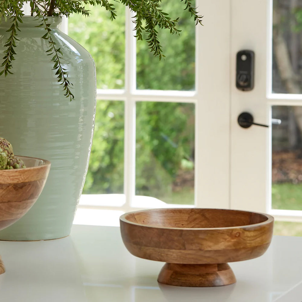 Harvest Mango Wood Pedestal Platter