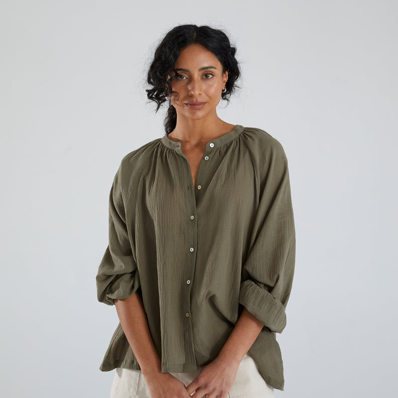 Hazel Blouse - Khaki