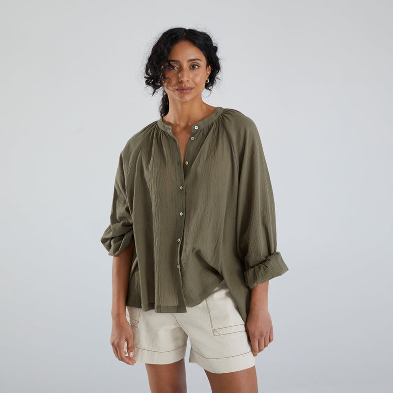 Hazel Blouse - Khaki