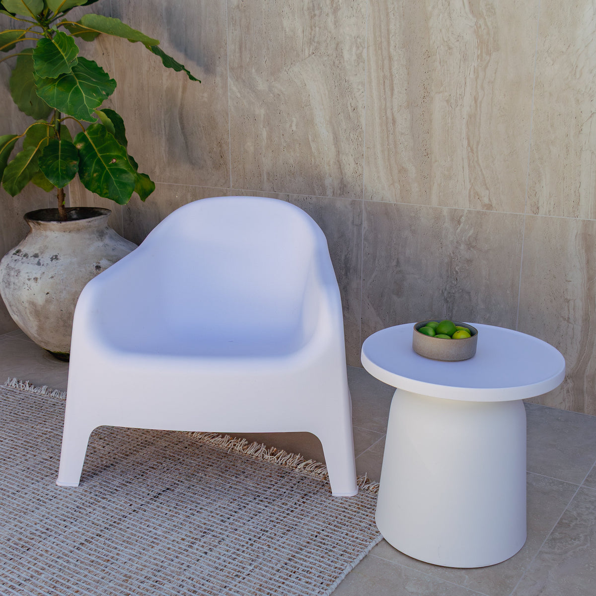 Hug Outdoor Side Table - White