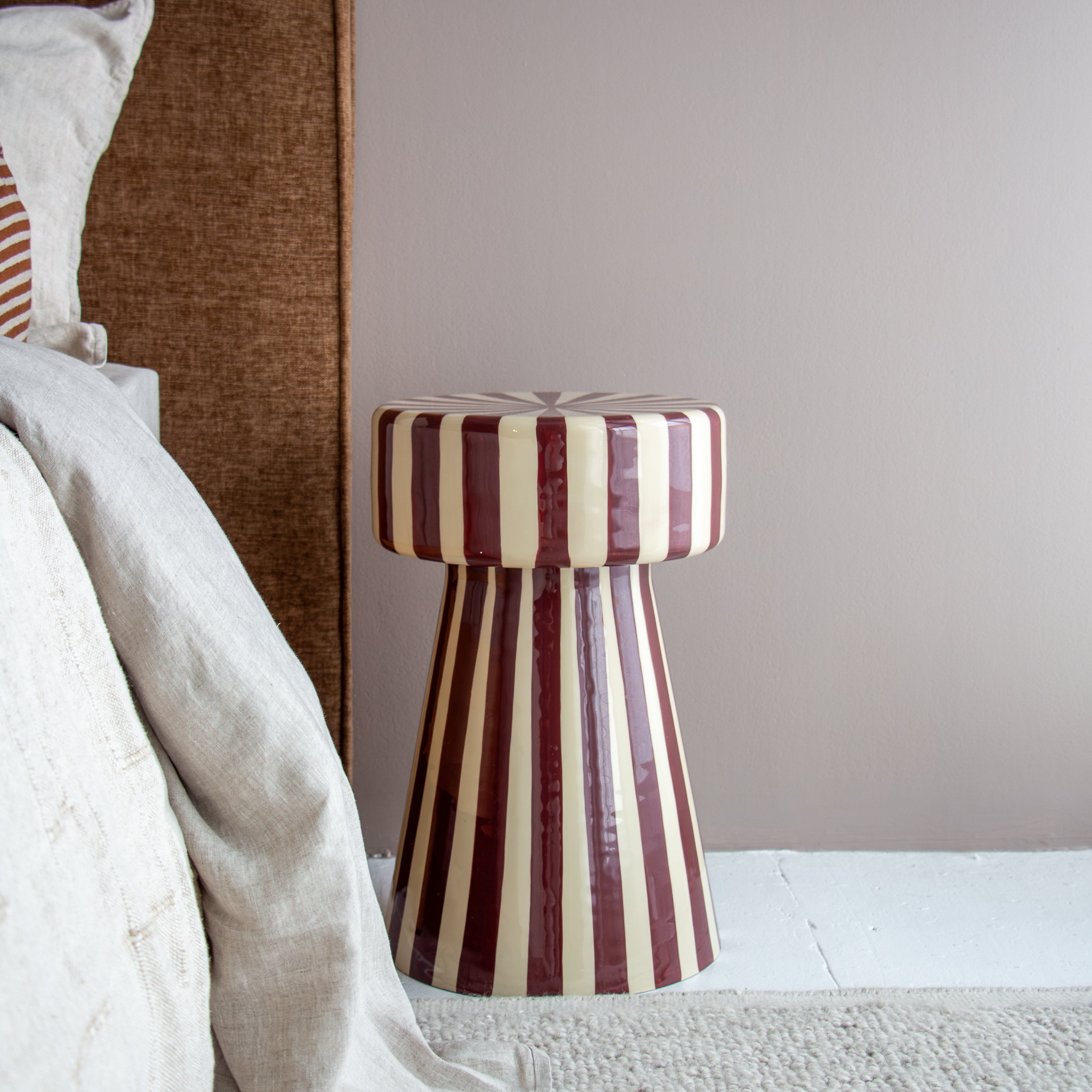 Russet Stripe Side Table