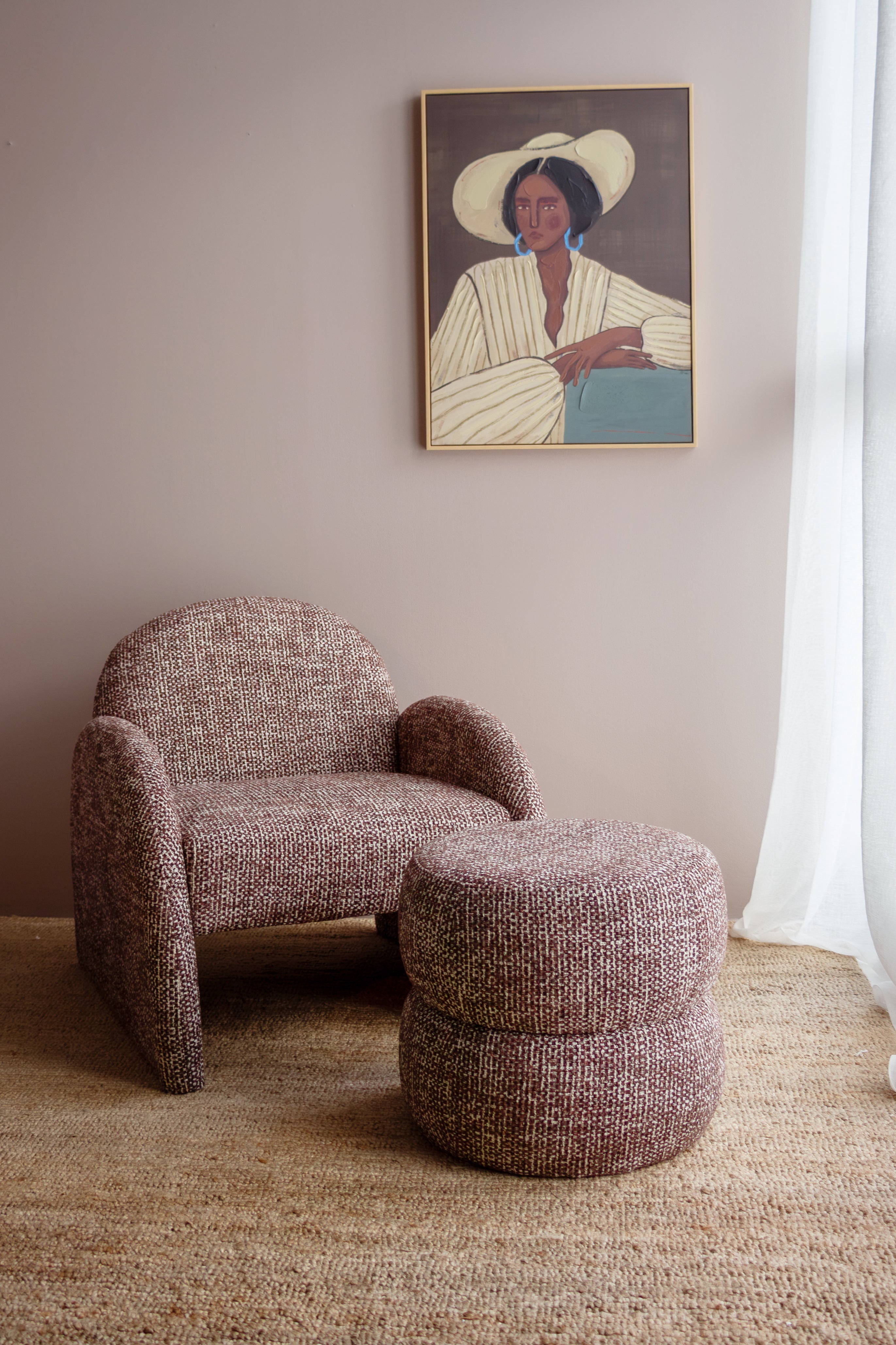 Piper Ottoman  - Coco/White Speckle
