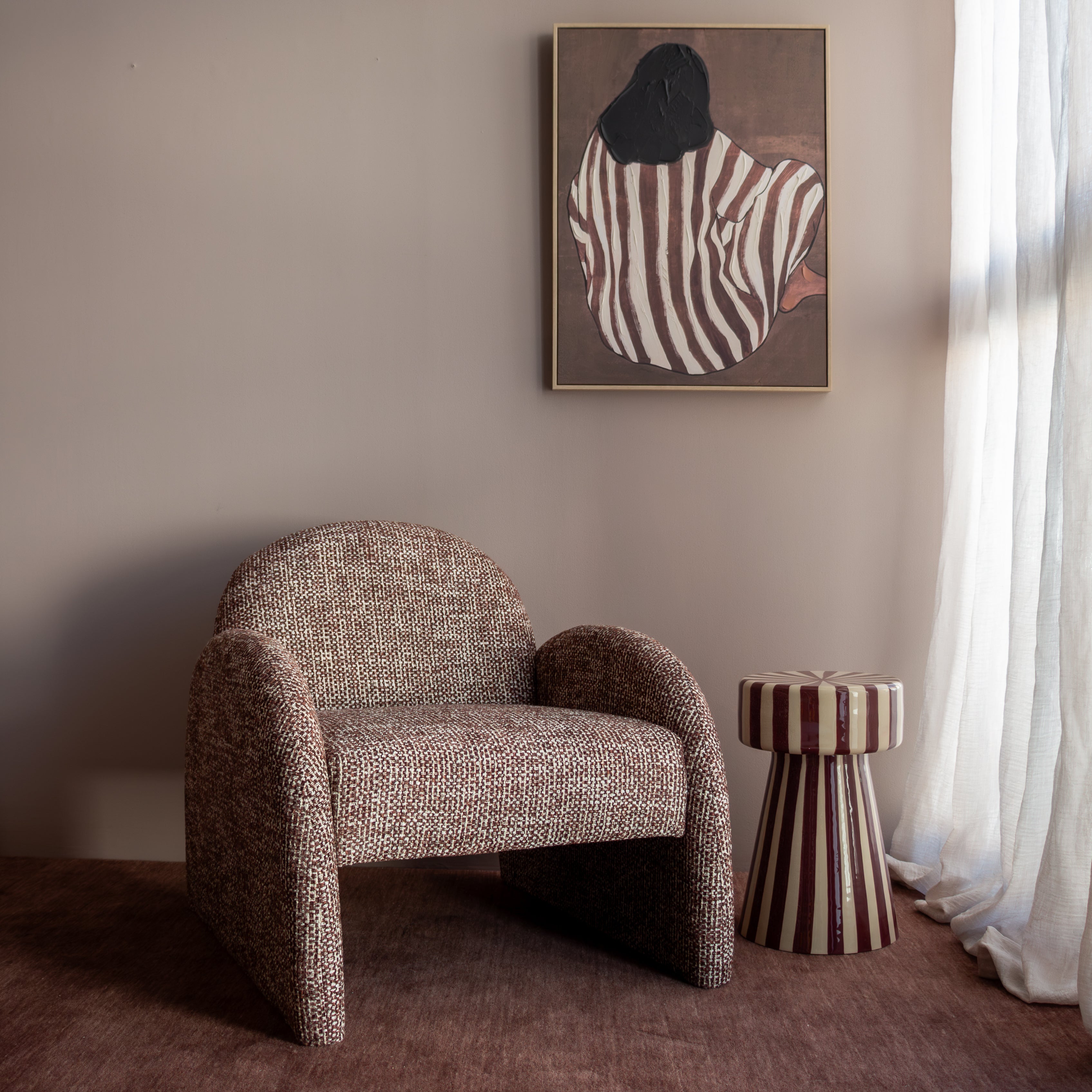Russet Stripe Side Table