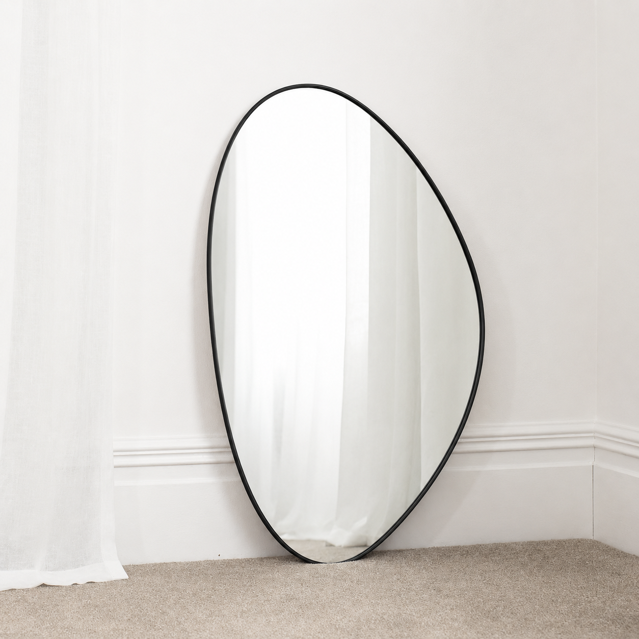 Organic Outline Mirror 1000mm - Black