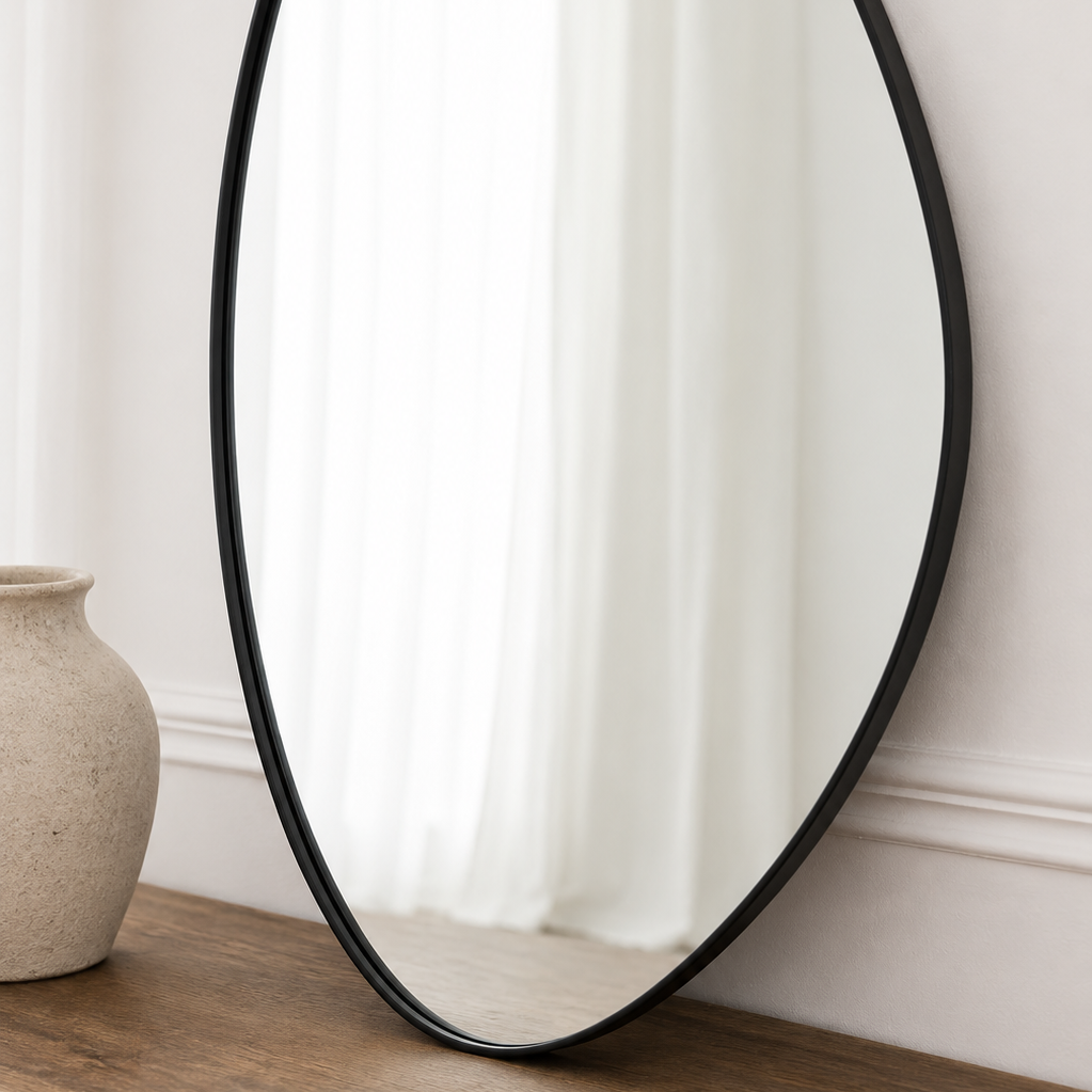 Organic Outline Mirror 1000mm - Black