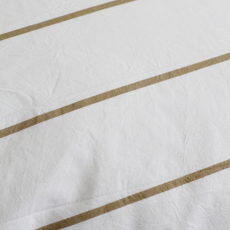 A&C Stonewash Cotton Pillowcase Pair - Khaki Stripe