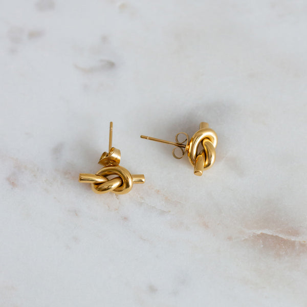 Knot Stud Earrings - Gold