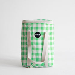 Holiday Wine Cooler Bag - Kelly Green Check