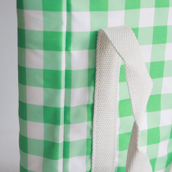 Holiday Wine Cooler Bag - Kelly Green Check