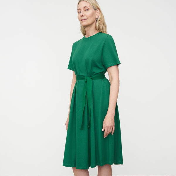 Classic A-Line Tee Dress - Evergreen