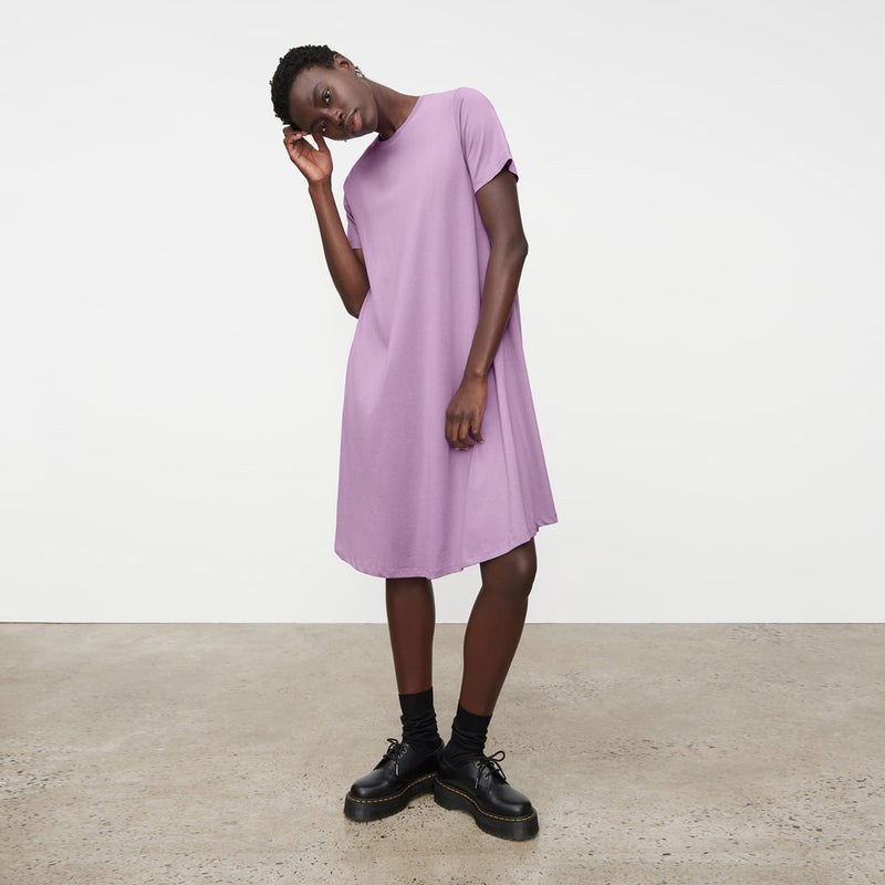 Classic A-Line Tee Dress - Lavender