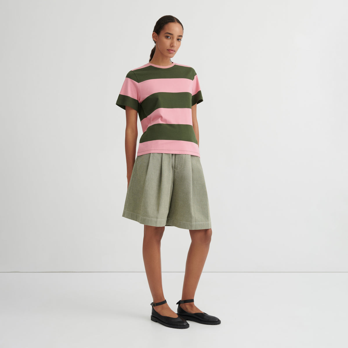 Classic tee - Begonia Stripe