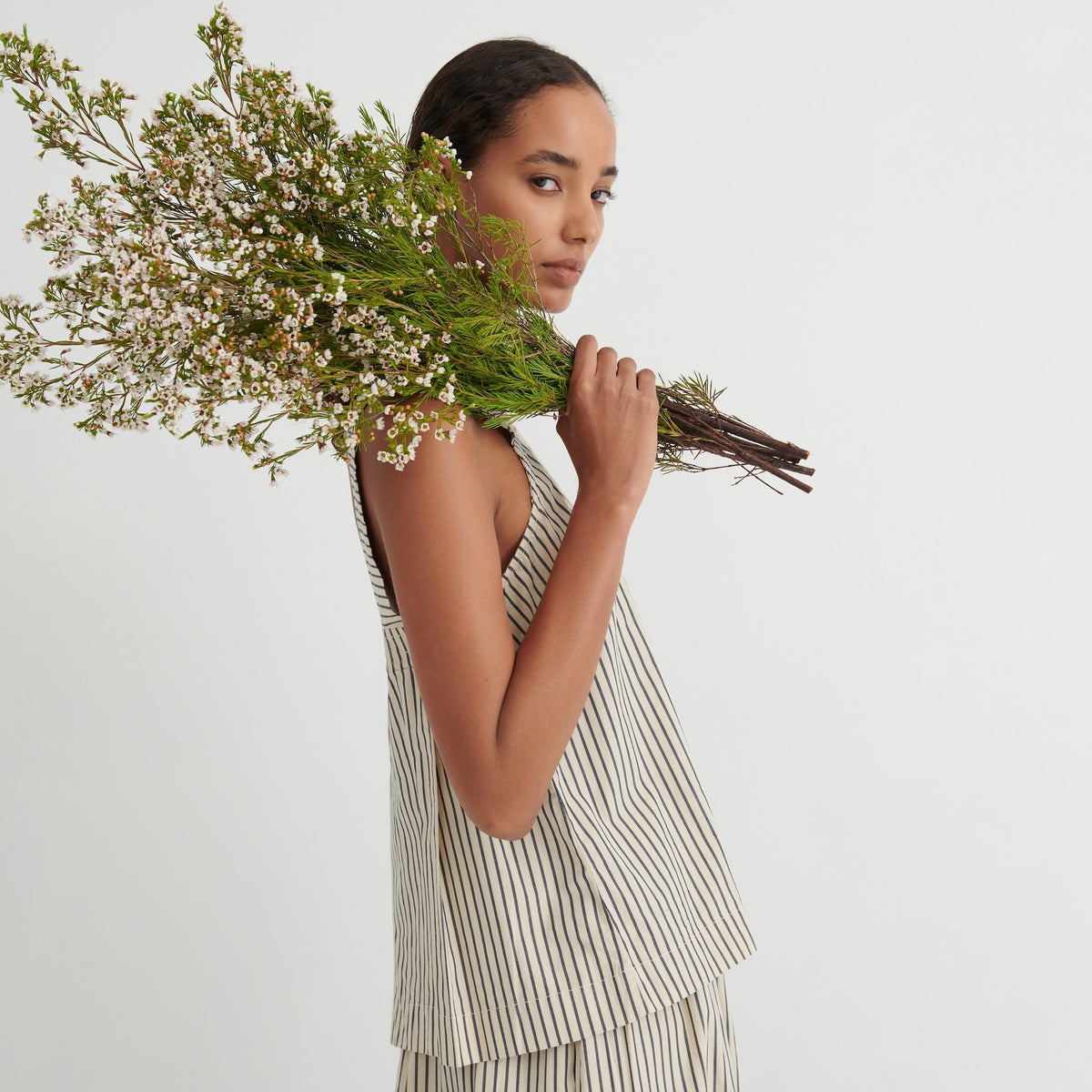 Elle Top - Ecru Stripe