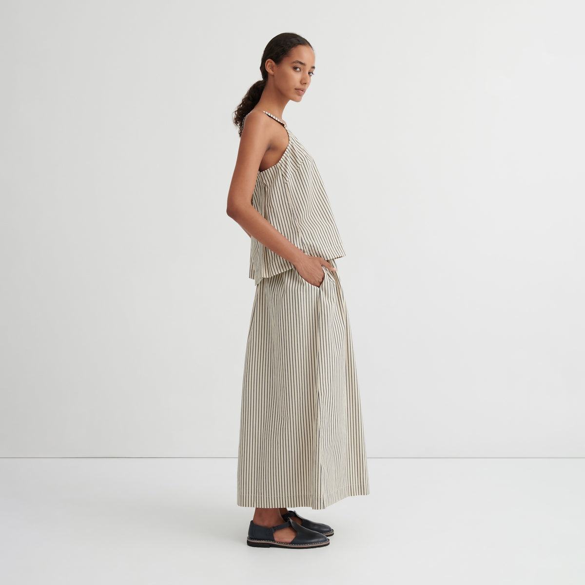 Elle Top - Ecru Stripe