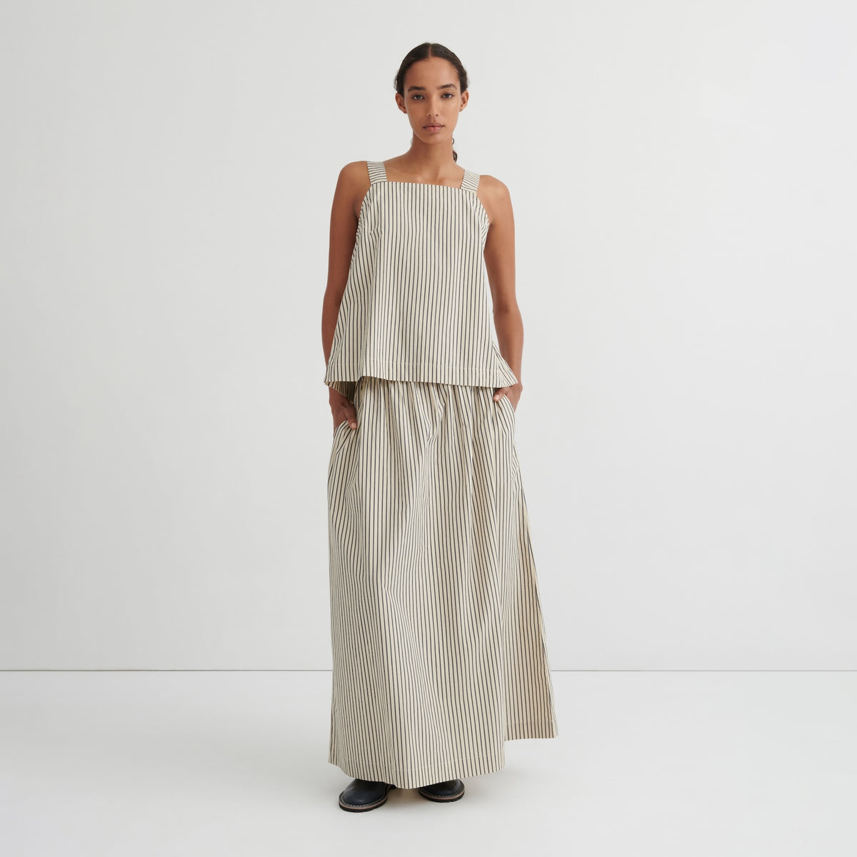 Elle Top - Ecru Stripe