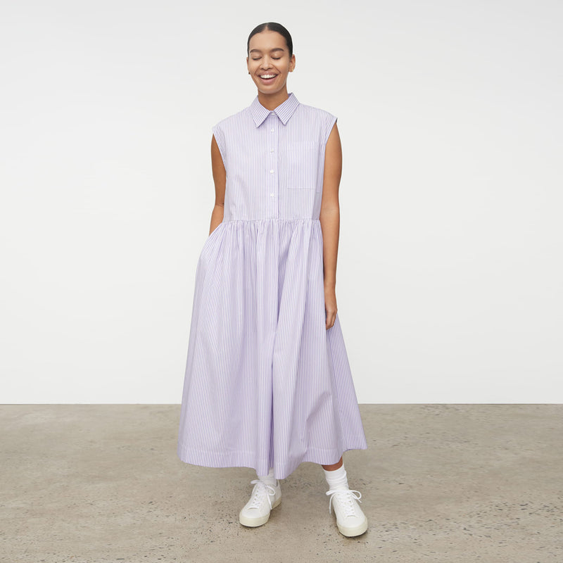 Jamie Dress - Lilac Stripe