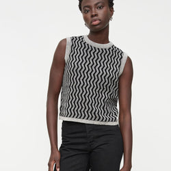 Zig Zag Singlet - Shadow Marle