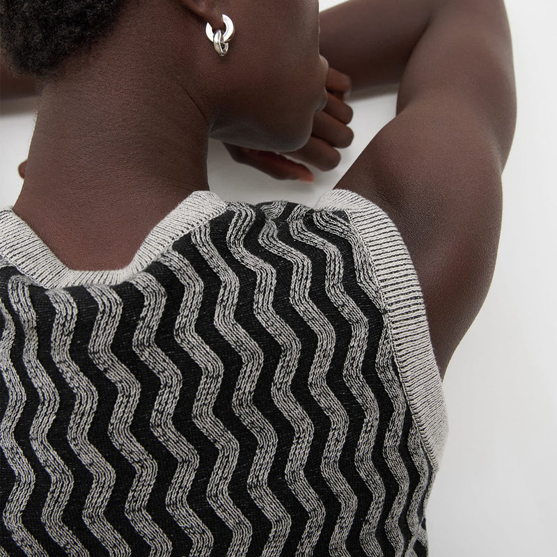 Zig Zag Singlet - Shadow Marle