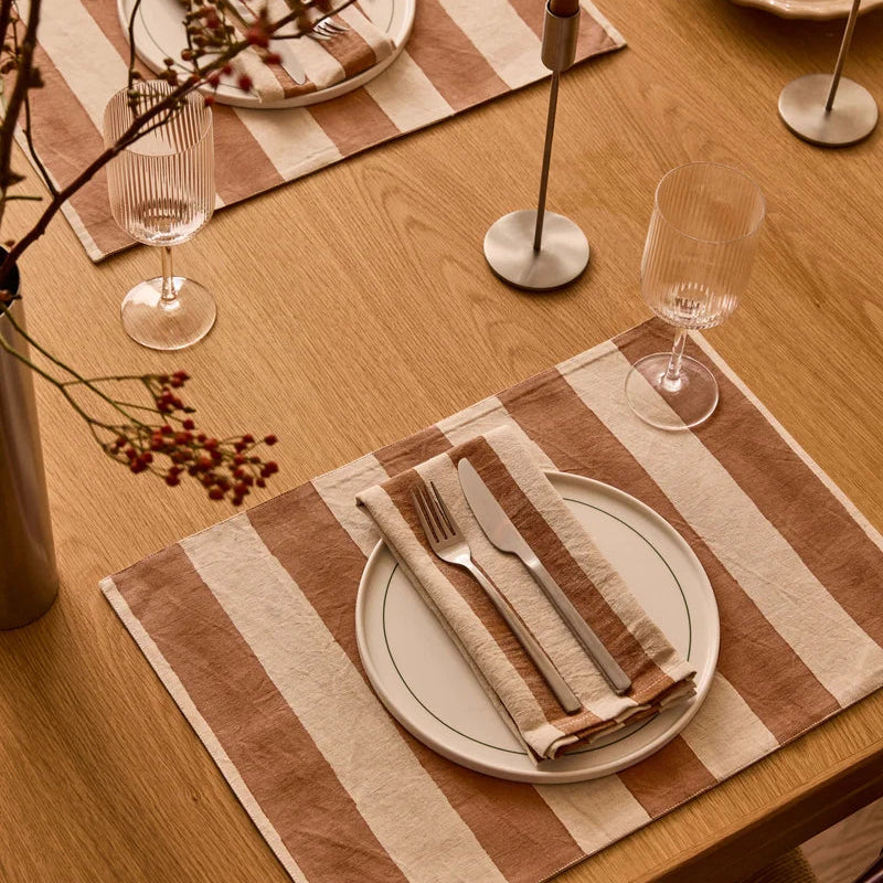 Riviera Napkins (Set of 4)  - Terracotta Stripe