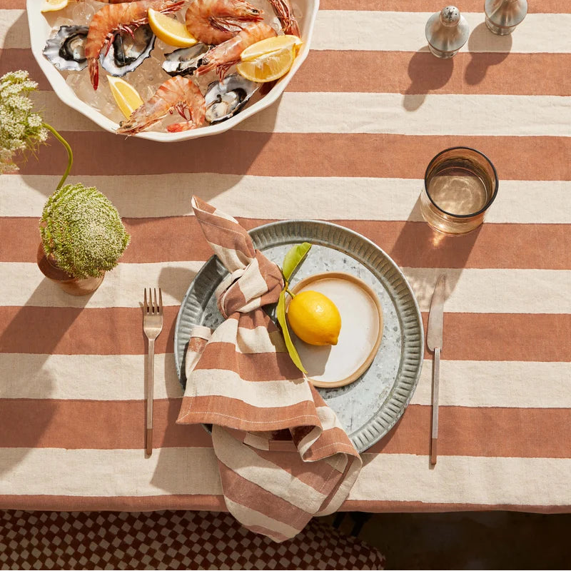 Riviera Napkins (Set of 4)  - Terracotta Stripe