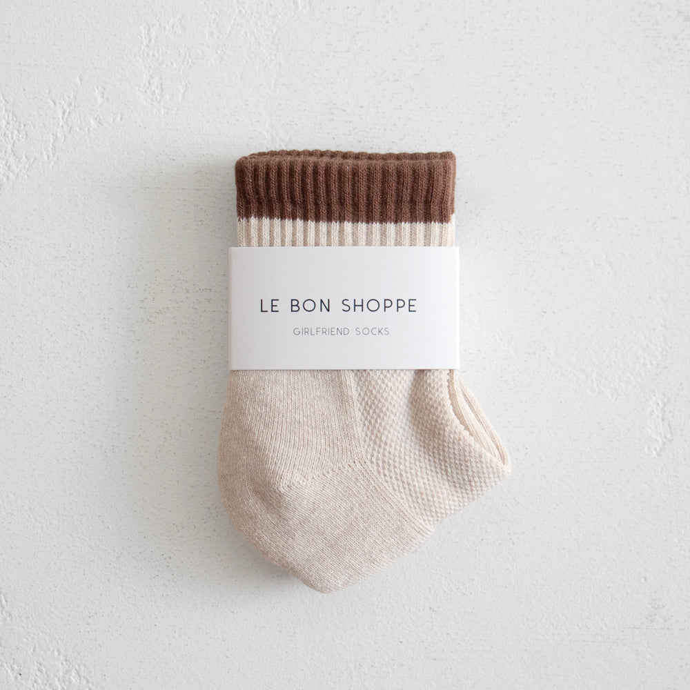 Colour Block Girlfriend Socks - Black Coffee