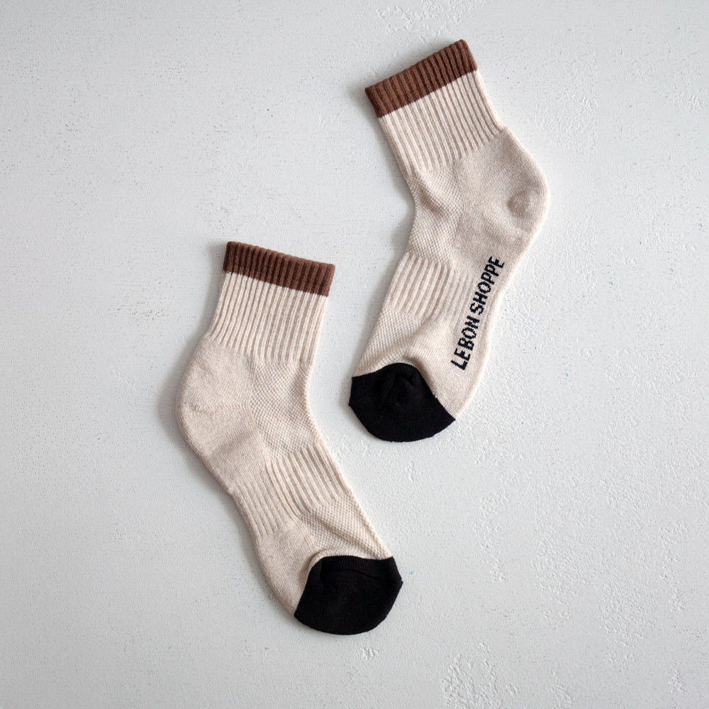 Colour Block Girlfriend Socks - Black Coffee
