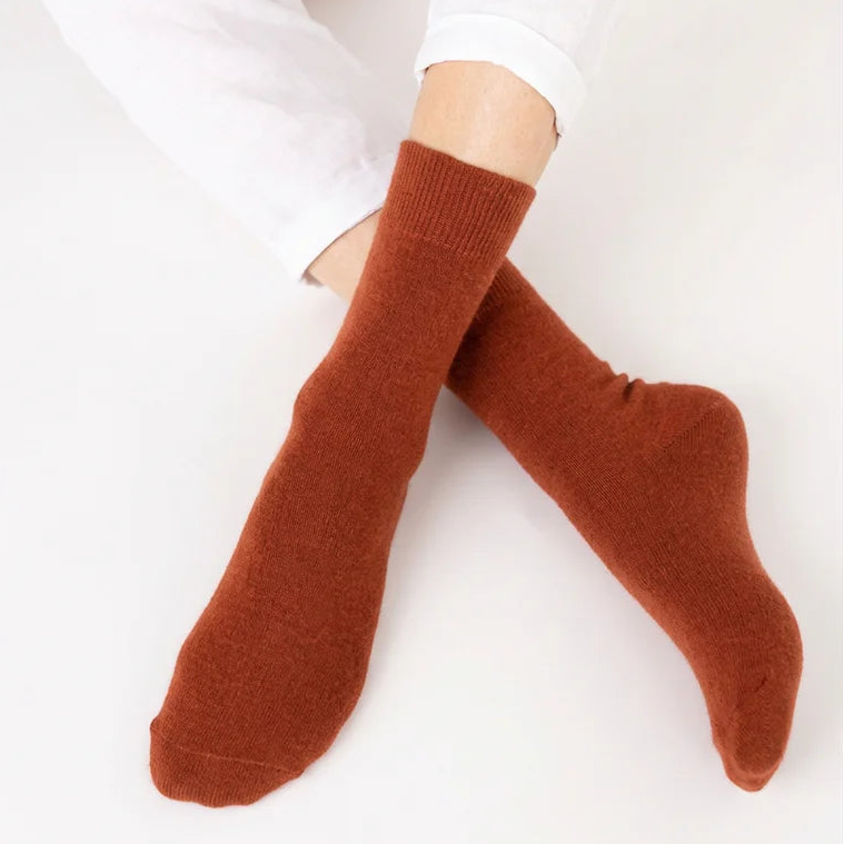 Hamilton Possum Merino Wool Socks - Leather Brown