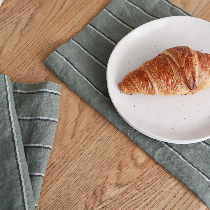 A&C Linen Napkins Set of 4 - Rosemary Dual Stripe